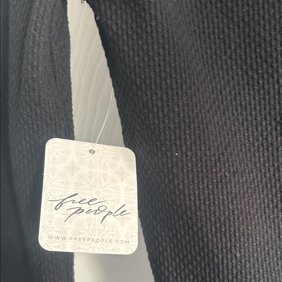 Free People Black Long Sleeve Top with Blue and Gold Accents - Picture 14 of 16